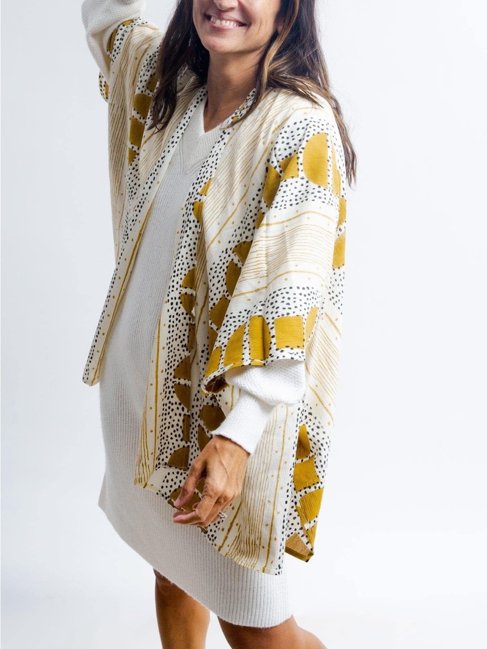 Sseko “Solstice” Multi-Way Shawl / Convertible Wrap – Hand Stamped – One Size